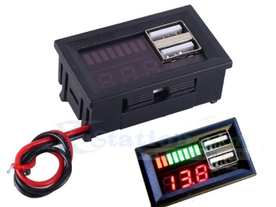 Lithium Battery Capacity Indicator Voltmeter Voltage Tester 5V 2A Dual USB Output 12.6V for 3pcs 3.7V 4.2V Lithium Batteries