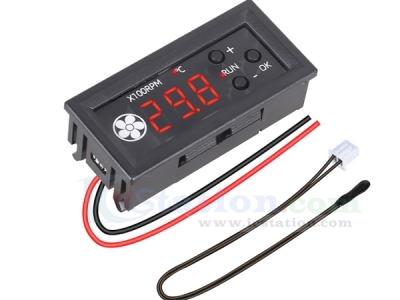 Fan Temperature Controller, ICSTATION DC 12V PWM 4-Wire Fan Speed Controller Module with Temperature Probe Digital Display Temperature Controlled Governor for 3A Fan PC