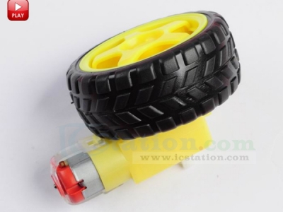 Smart Car Robot Plastic Tire Wheel + DC Gear Motor 3v 5v 6v