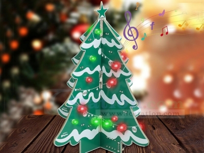 Christmas DIY Soldering Project, 3D Xmas Tree Electronics Kit with RGB LEDs & Music for Adults Teens Soldering Practice STEM Learning, Christmas Decor and Presents