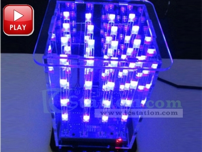 3D LightSquared DIY Kit 4x4x4 2*5*7MM LED Cube White LED Blue Ray