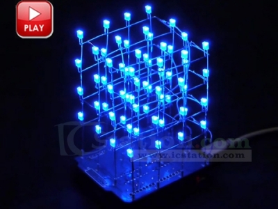 ICStation 4X4X4 Light Cube Kit for Arduino UNO ICSK059A