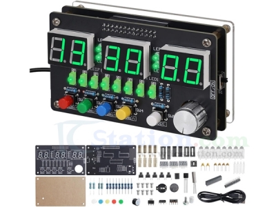 Electronic Clock Soldering Practice Kit, 6Bits Clock with Colorful Lights, DIY Countdown/up 24-Hour Alarm Clock Soldering Projects