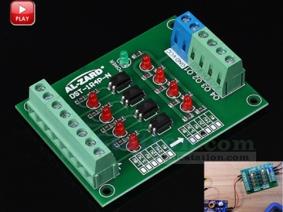 4 Channel Voltage Level Shifter Translator Optocoupler Isolation Board PLC Signal 4Bit Converter Module 24V to 5V