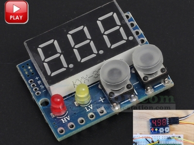 DC 0-99.9V Red LED Display Panel 3 Digits Digital Voltmeter with Alarm Indicator