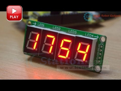 74HC595 Static Drive 4 Segment Digital Display Module 0.5-inch 4 Digits Bright Red Display Board Module