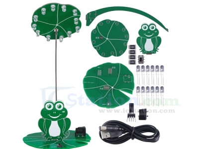 DIY Night Light Soldering Practice Kit with Brightness Adjustable Power Switch, Frog Lamp Soldering Projects for Christmas Present STEM Education Desktop Decoration