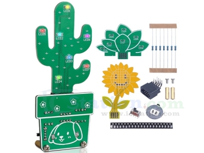DIY Potted Plant Soldering Kit, SMD Soldering Practice Kits DIY Planter Projects Desktop Decoration for STEM Education Electronics Learning