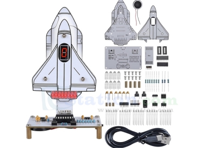 DIY Rocket Soldering Kit, Space-Themed Solder Practice Kit with Simulated Rocket Launch Countdown & LED Lights, Soldering Projects for Teens Adults Desk Decoration and Presents