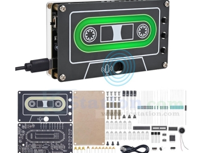 ICStation 10 Minutes Sound Recorder Soldering Practice Kit With LED Flashing Lights Audio Voice Recorder Soldering Kit Educational Electronics STEM Project for DIY Present