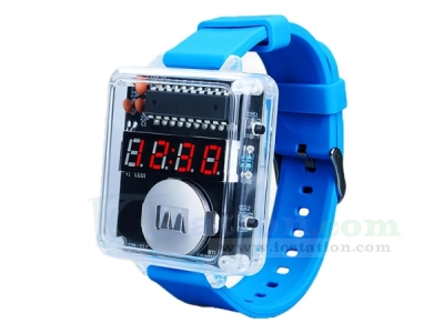 DIY 4-Digit Watch Kit, 10S Automatic Sleep Mode Watch Soldering Practice Kit, Electronic Learning Kit Soldering Project for School College STEM Education