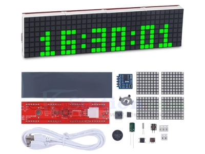 Soldering Practice Kits, LED Music Spectrum DIY Kit, DC 5V Green LED Dot Matrix Electronic Clock Soldering Project