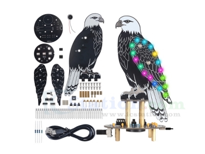 Soldering Practice Kit, Eagle-Shaped Bird Sound Player Kit with 10 Simulated Bird Sounds & RGB Lights, DIY Soldering Project for Teens/Adults Home Office Decor