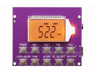 FM MW SW Wireless Radio Receiver Module DC 3.7V Alarm Clock