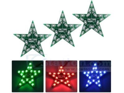 3PCS Five-Pointed Star Breathing Light DIY Kit, SMD 0805 Soldering Practice Kit