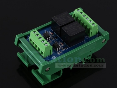 DC 12V 2-Channel Relay Module High/Low Level Trigger Optocoupler Isolator PLC Signal Converter with Rail