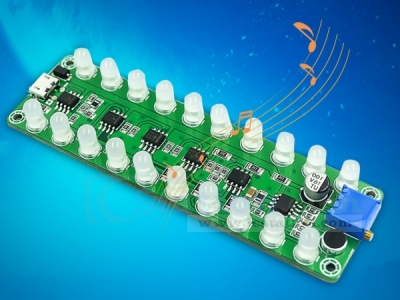 DC 5V 12V RGB LED Sound Control Sensor Audio Spectrum Display Module Volume LED Level Indicator