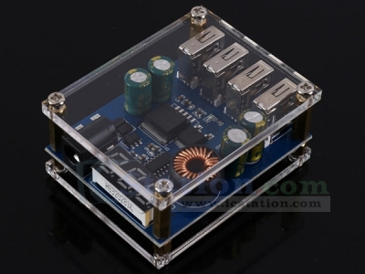 4-Channel USB LED Digital Display Buck Converter 4USB DC-DC Step Down Power Supply Module 5V 5A