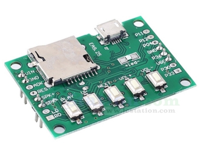 DC 5V MP3 Voice Module, 4M Flash Voice Playback Module with 3W Amplifier for Broadcast Alarm