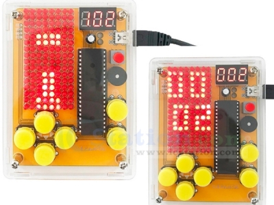 DIY Kit Game Kit Red LED Display Module Creative Electronics Experiment Kit for Tetris/Snake/Plane/Racing/Fruit Slot