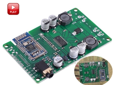 DC 12V 24V BK3266 Bluetooth-compatible Mono Amplifier Board 20W/30W MIC/AUX Audio Input Support Change Name and Password Call