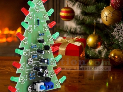 DIY Kit Red Green Flash LED Circuit DC 9V Christmas Trees LED Kit Electronic Soldering Learning Kit