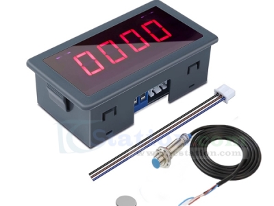 AC 110V 220V 4Bit Digital LED Tachometer RPM Speed Meter with Hall Proximity Switch Sensor