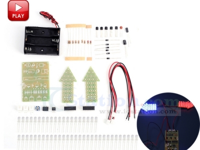 DIY Kit Red Blue Dual-Color Flashing Light Analog Traffic Signal Indicator Soldering Practice Tranining Kit