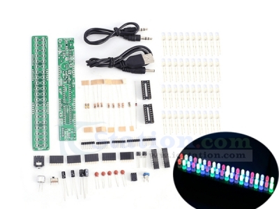 DIY Kit DC 3V-12V Audio Spectrum Indicator 5mm Red/Green/Blue LED LM3914 Level Indicator Kit