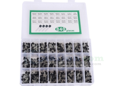 840pcs 24 Values NPN PNP Transistor Kits TO-92 2N2222 S8050 S8550 S9012 S9013 S9014 S9015 S9018 Component Kit