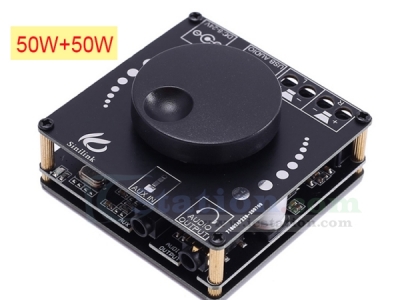 Wireless Bluetooth-compatible Audio Stereo Module APP Controller BLE5.0 50W+50W USB/AUX/PC Digital Amplifier Module