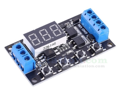 DC 5V 12V 24V Trigger Cycle Timer Delay Controller Module 15A 400W MOS Control Switch 16-Work Mode