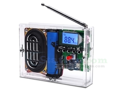 DIY Kit FM Radio Module Adjustable 76-108MHz Wireless Receiver LCD Display DC 3.7V 5W 8ohm Speaker FM Digital Radio