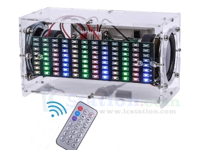 DIY Bluetooth-Compatible Music Spectrum Speaker Kit, DIY Home Stereo Speaker, Sound Amplifier Kits with Remote Control