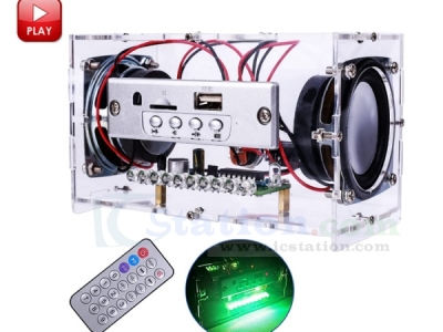 DIY Kit Bluetooth-Compatible Speaker with LED Flashing Light, Home Stero Sound Amplifier Kits for Learning Electronic Soldering