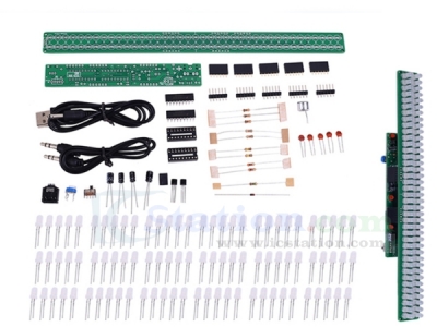 DC 3V-12V Audio Spectrum Indicator DIY Kit AUX MIC Input Red Green Blue Colorful Audio Level Indicator Kit