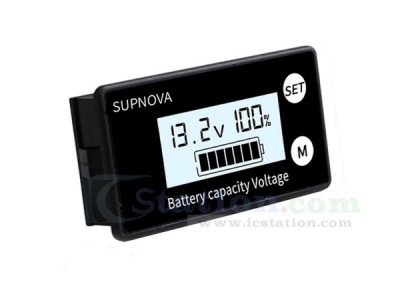 DC 8V-100V LCD Digital Display Voltmeter, Battery Capacity Tester Blue Background Display, Battery Percentage for Lithium Lead-acid Battery