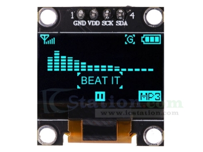 0.96 Inch Blue OLED Display Module Support IIC Communication 51 Single Chip Microcomputer 128*64 Resolution