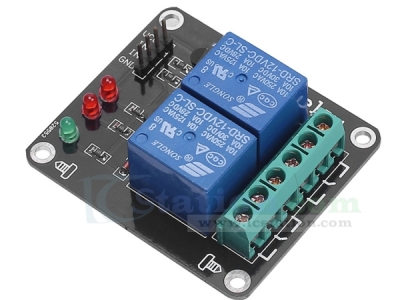 2 Bit 12V Relay Module with Optocoupler Isolation Support High and Low Level Trigger Dual Relay Module