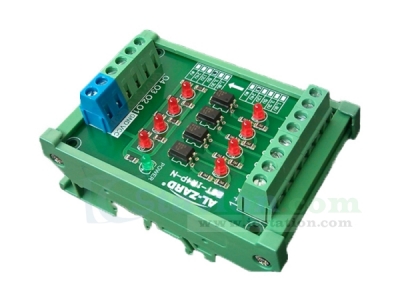 4 Channel Optocoupler Isolation Board PLC Signal Converter Module 24V to 5V with DIN Rail Mount