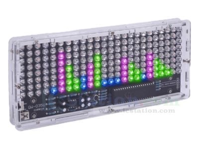 4-Color LED Music Spectrum Display DIY Kit Voice Controlled 24x8 LED Screen Spectrum Display Light Soldering Kits