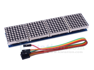 MAX7219 Dot Matrix Module Blue LED Display Control MCU Module 4 in 1 Display with 5P Line