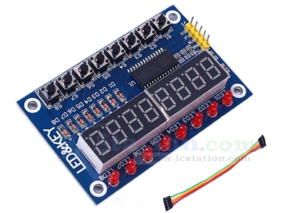 TM1638 Key Switch Digital Tube LED Display Module 8-Digit Digital Tube LED Button Compatible with Ardiuno/51