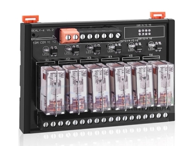 6 Channel SPDT Switch Module, DC 24V Relay Module, AC 270V with Isolated Optocoupler DIN Rail Mount High and Low Level Trigger