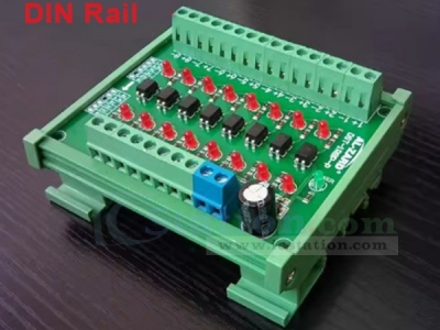 DIN Rail Attachment for 8-Channel Photoelectric Isolation Module