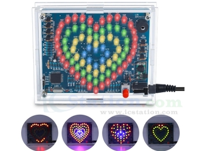 RGB Colorful Heart Shaped LED Flashing Light Kit, DIY Electronic Kits for School STEM Projects Soldering Learning