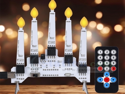 ICSTATION Candle Lights Soldering Learning Kit With 10 Lighting Modes, Remote Control LED Light Soldering Project for Beginners STEM Education Christmas Party Decoration