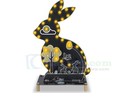 Touch Control LED Rabbit Soldering Practice Kit, DIY Rabbit with 3 Light Modes Soldering Project Kit, Cute Bunny Electronics Kit for Shool STEM Projects