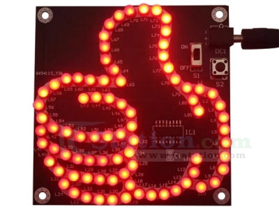 81-LED Thumbs-Up Flashing Light DIY Kits, Interesting Like Circulating Water Running Lamp Soldering Practice Kits for STEM Teaching and Learning