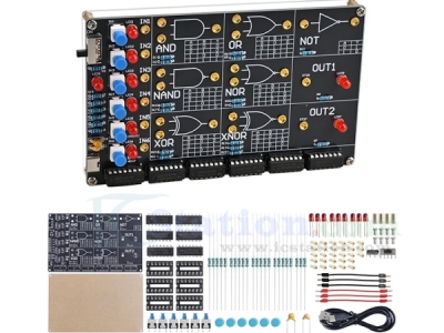 DIY Logic Gate Circuit Soldering Kit, Basic Logic Gate Learning Kit with Interactive LED Simulation, Electronics Soldering Practice Kit for Middle High School College Students STEM Education